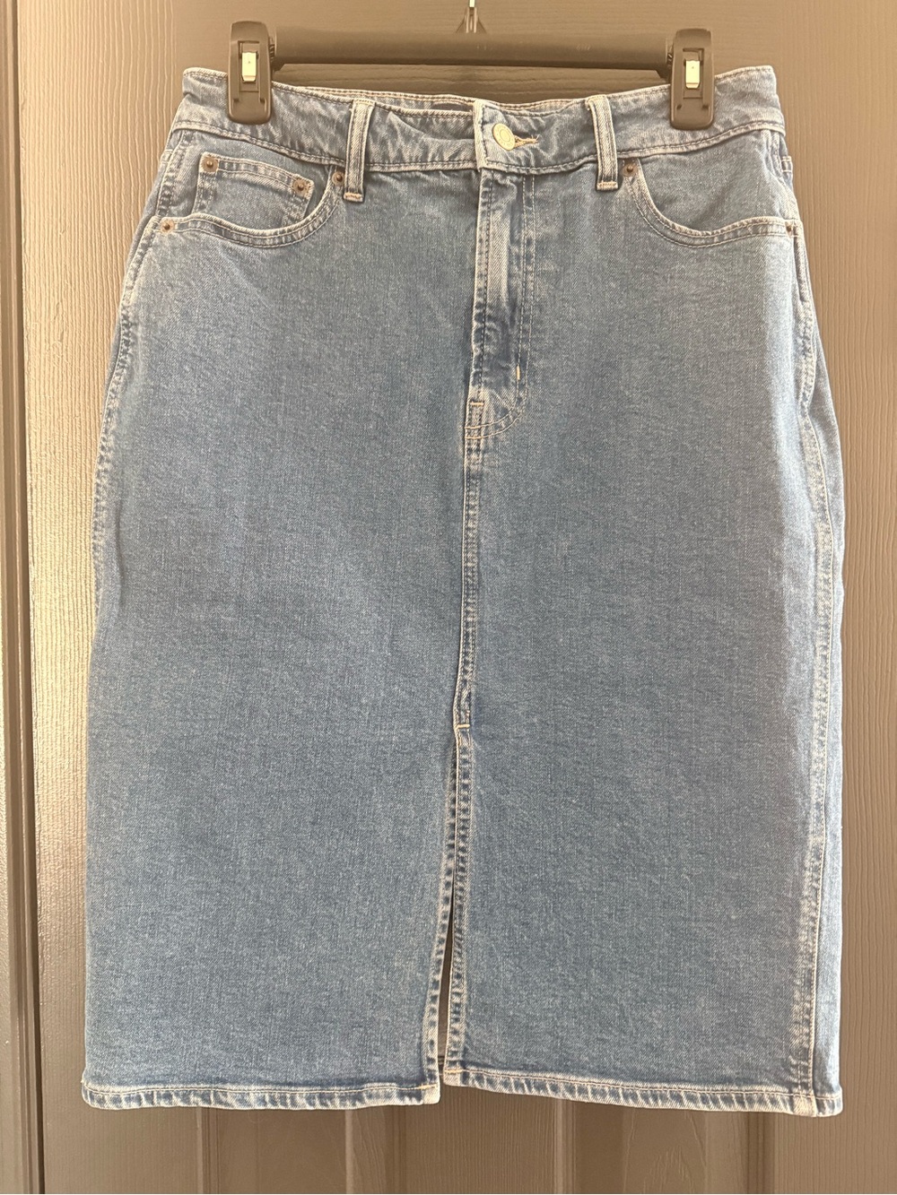 GAP Denim Midi Skirt with Front Slit